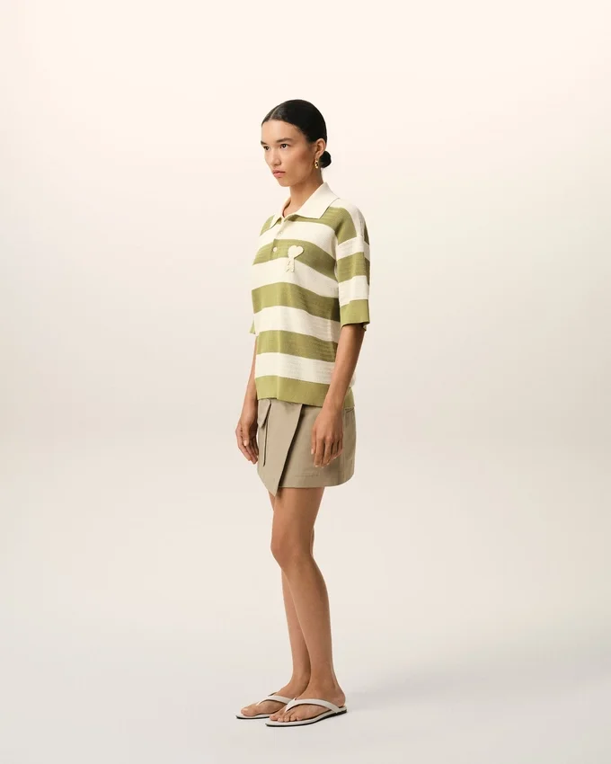 White Cotton Short Sleeves Ami De Coeur Polo White Cotton Short Sleeves Ami De Coeur Polo
