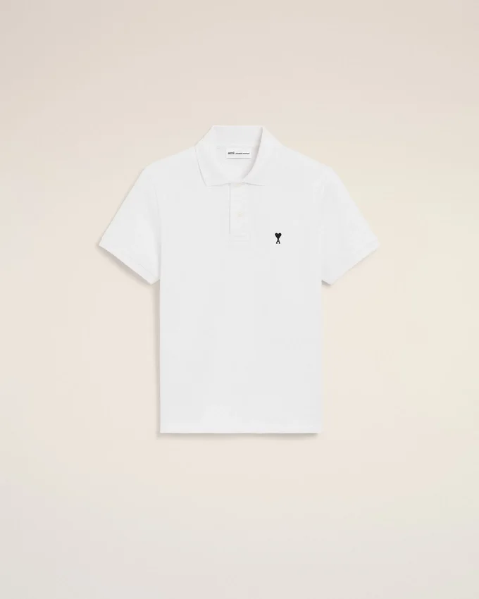 White Cotton Short Sleeves Ami De Coeur Polo Shirt White Cotton Short Sleeves Ami De Coeur Polo Shirt