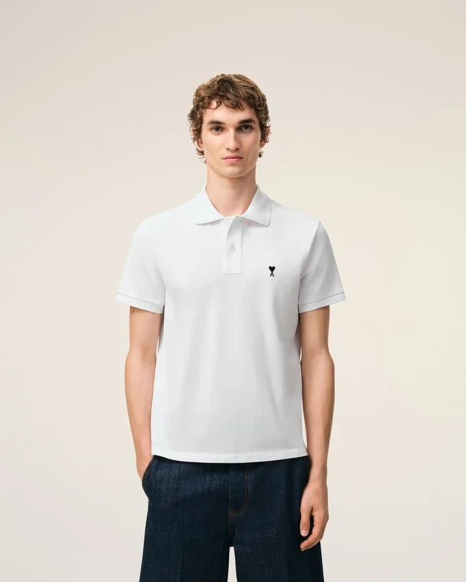 White Cotton Short Sleeves Ami De Coeur Polo Shirt White Cotton Short Sleeves Ami De Coeur Polo Shirt