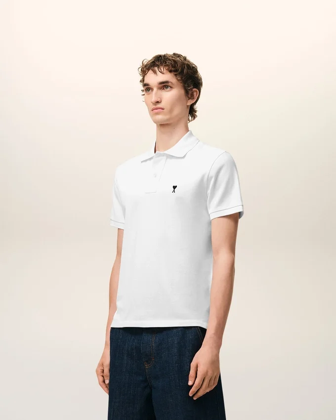 White Cotton Short Sleeves Ami De Coeur Polo Shirt White Cotton Short Sleeves Ami De Coeur Polo Shirt
