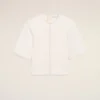 White Cotton Short Sleeves Fitted Top