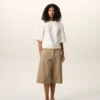 White Cotton Short Sleeves Fitted Top