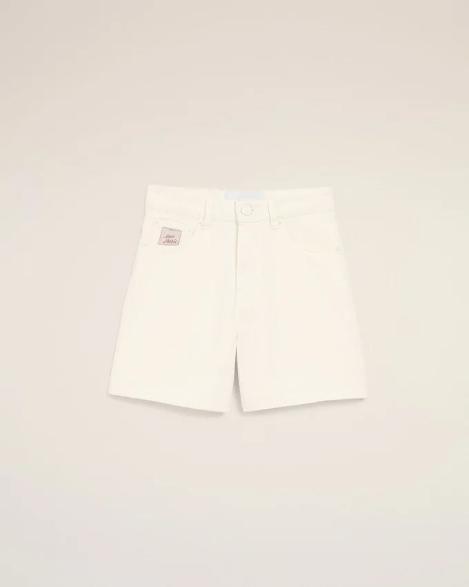 White Cotton Shorts with Ami Paris Heritage Label White Cotton Shorts with Ami Paris Heritage Label