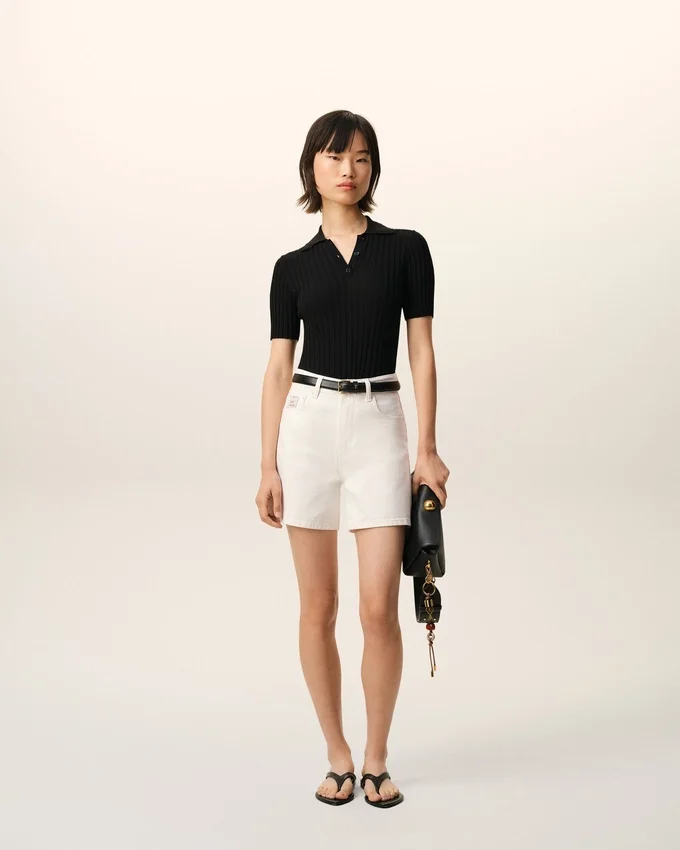 White Cotton Shorts with Ami Paris Heritage Label White Cotton Shorts with Ami Paris Heritage Label