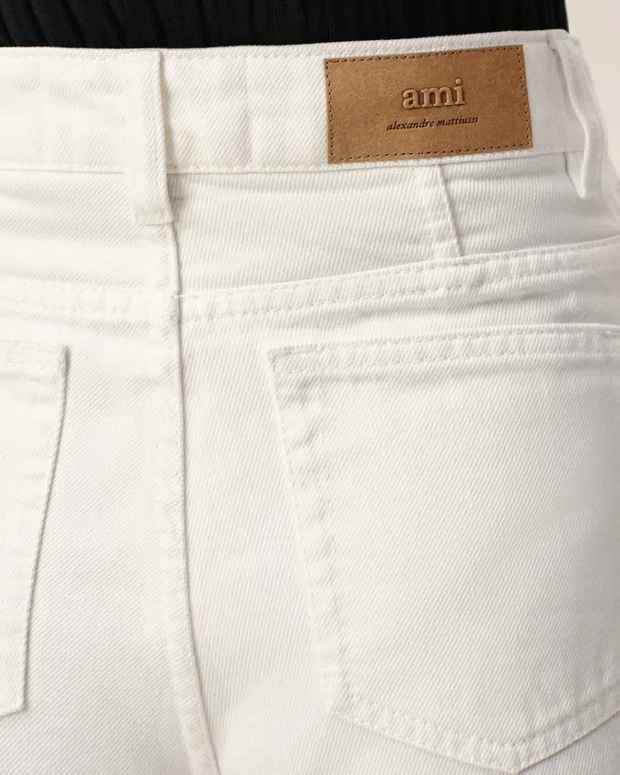 White Cotton Shorts with Ami Paris Heritage Label White Cotton Shorts with Ami Paris Heritage Label