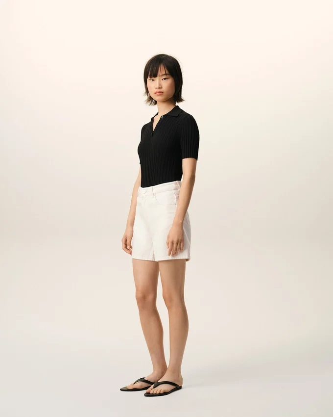 White Cotton Shorts with Ami Paris Heritage Label White Cotton Shorts with Ami Paris Heritage Label