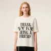 White Cotton Signature Print T-Shirt