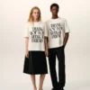 White Cotton Signature Print T-Shirt
