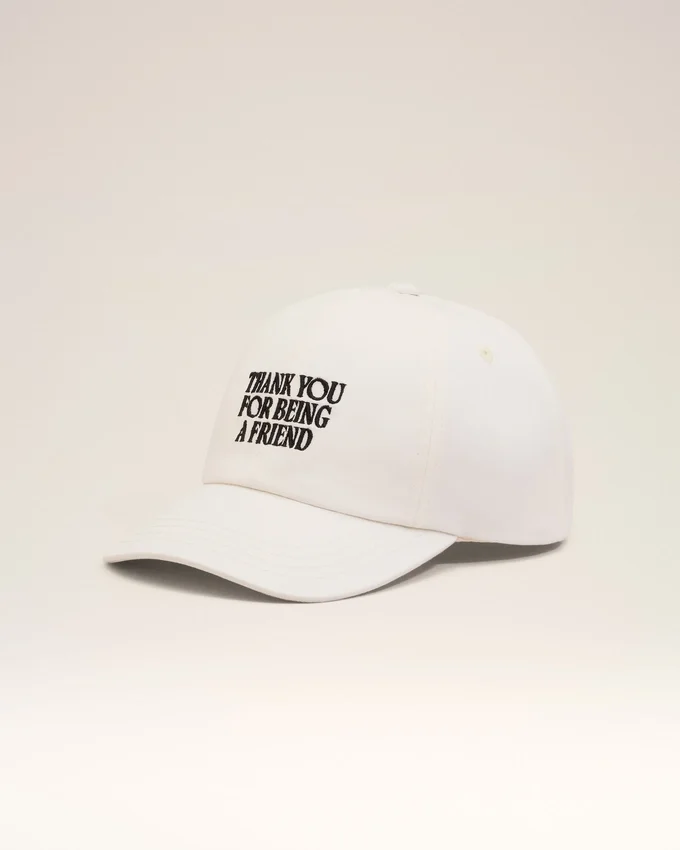 White Cotton Thank You for Being a Friend Embroidery Cap White Cotton Thank You for Being a Friend Embroidery Cap
