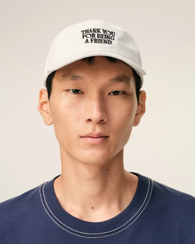 White Cotton Thank You for Being a Friend Embroidery Cap White Cotton Thank You for Being a Friend Embroidery Cap