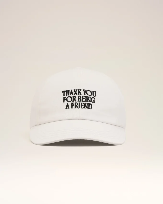 White Cotton Thank You for Being a Friend Embroidery Cap White Cotton Thank You for Being a Friend Embroidery Cap