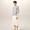 White Cotton Wide Fit Shorts