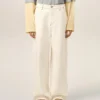 White Cotton Wide Fit Trousers White Cotton Wide Fit Trousers