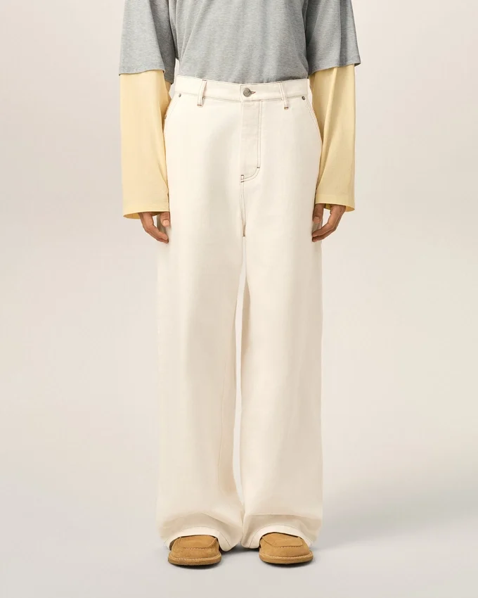 White Cotton Wide Fit Trousers White Cotton Wide Fit Trousers