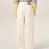 White Cotton Wide Fit Trousers White Cotton Wide Fit Trousers