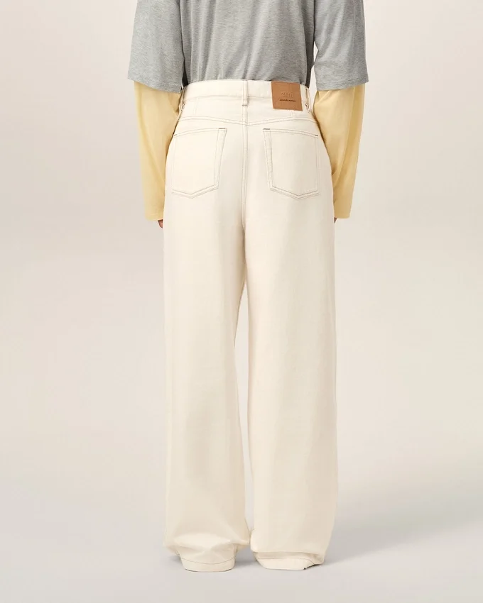 White Cotton Wide Fit Trousers White Cotton Wide Fit Trousers