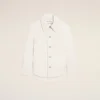 White Cotton Worker Buttoned Jacket White Cotton Worker Buttoned Jacket