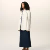 White Cotton Worker Buttoned Jacket White Cotton Worker Buttoned Jacket
