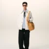 White Cotton Worker Buttoned Jacket White Cotton Worker Buttoned Jacket