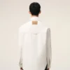 White Cotton Worker Buttoned Jacket White Cotton Worker Buttoned Jacket