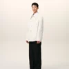 White Cotton Worker Buttoned Jacket White Cotton Worker Buttoned Jacket