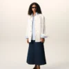 White Cotton Worker Buttoned Jacket White Cotton Worker Buttoned Jacket