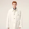White Cotton Worker Jacket