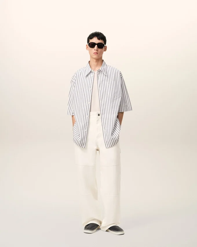 White Cotton Worker Trousers White Cotton Worker Trousers