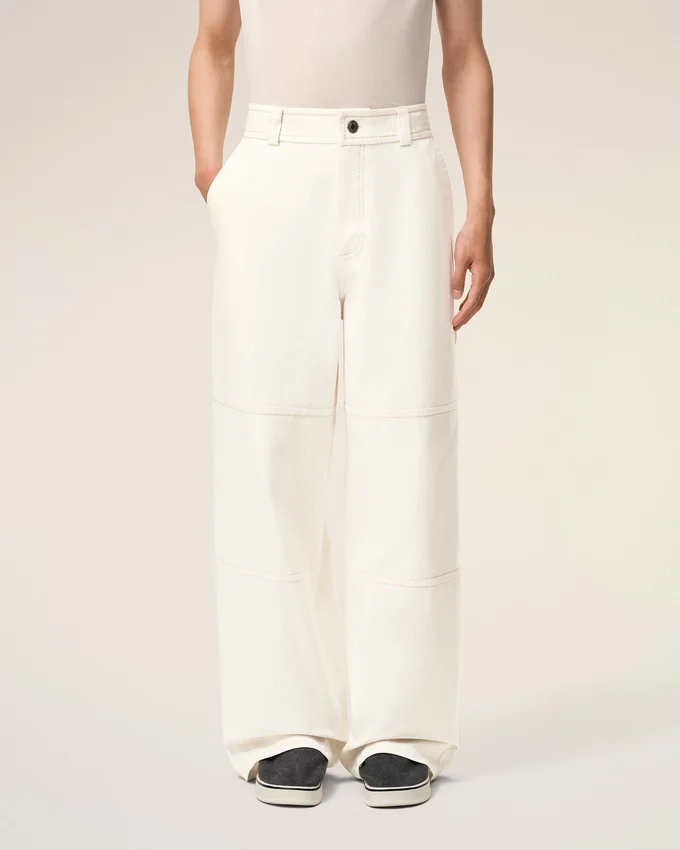 White Cotton Worker Trousers White Cotton Worker Trousers