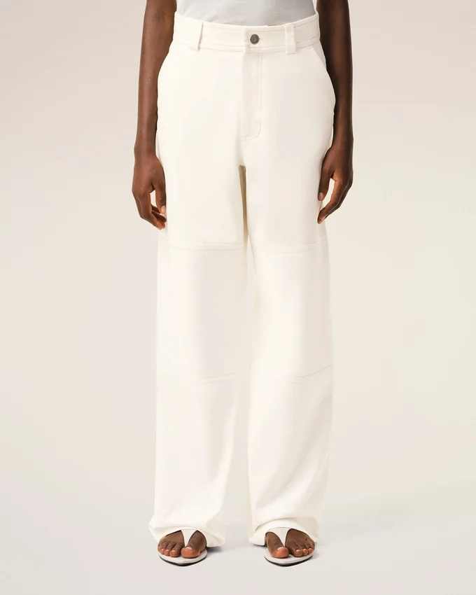 White Cotton Worker Trousers White Cotton Worker Trousers