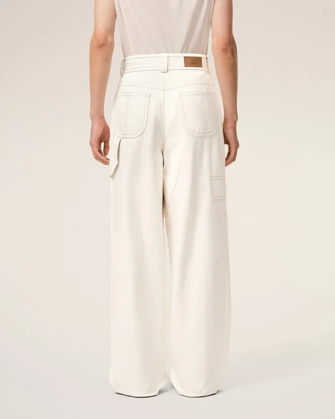 White Cotton Worker Trousers White Cotton Worker Trousers