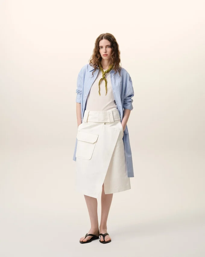 White Cotton Wrap Skirt White Cotton Wrap Skirt