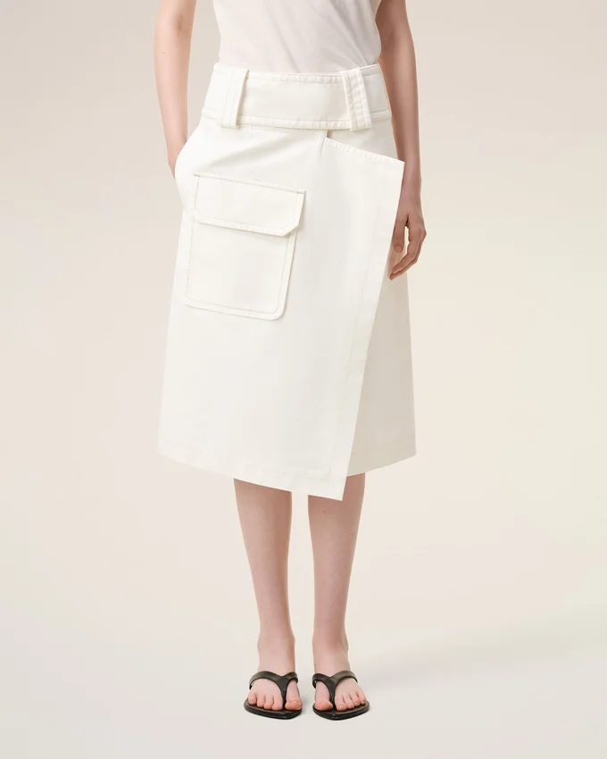 White Cotton Wrap Skirt White Cotton Wrap Skirt