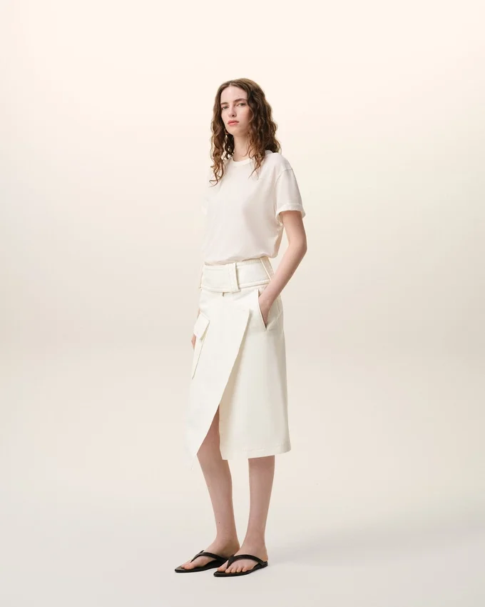 White Cotton Wrap Skirt White Cotton Wrap Skirt