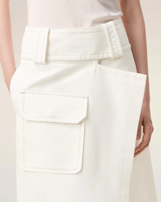 White Cotton Wrap Skirt White Cotton Wrap Skirt