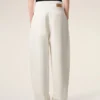 White Cotton Wrapped Belted Ballon Fit Jeans