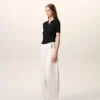 White Cotton Wrapped Belted Ballon Fit Jeans