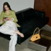 Beige Lamb Leather Pointed Toe Flip Flops