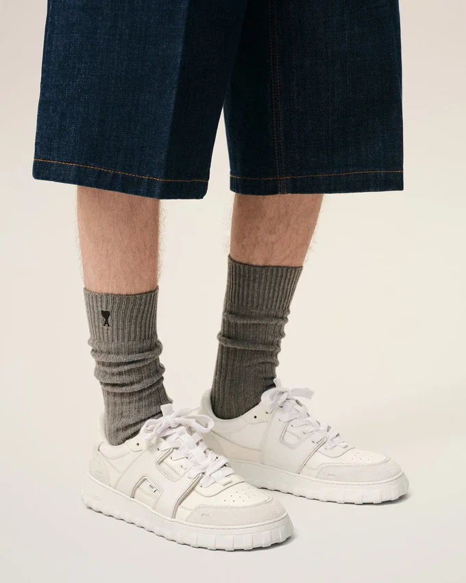 White Cowhide Leather a Walk Sneakers White Cowhide Leather a Walk Sneakers