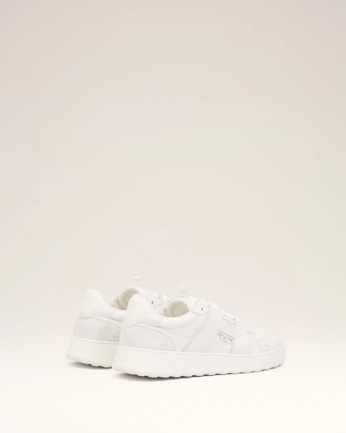 White Cowhide Leather a Walk Sneakers White Cowhide Leather a Walk Sneakers