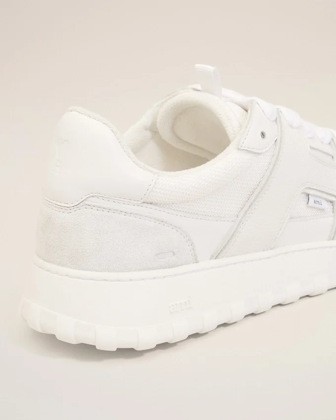 White Cowhide Leather a Walk Sneakers White Cowhide Leather a Walk Sneakers