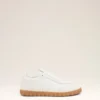 White Cowhide Leather Step Sneakers White Cowhide Leather Step Sneakers