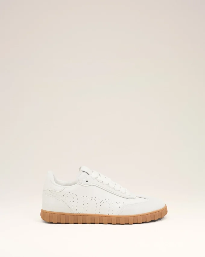 White Cowhide Leather Step Sneakers White Cowhide Leather Step Sneakers