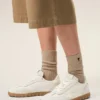White Cowhide Leather Step Sneakers White Cowhide Leather Step Sneakers