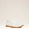 White Cowhide Leather Step Sneakers White Cowhide Leather Step Sneakers