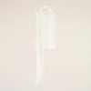 White Jersey Sleeveless Lavalliere Top
