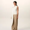 White Jersey Sleeveless Lavalliere Top