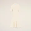 White Knit Mini Godet Dress