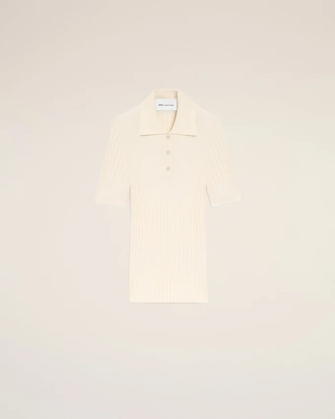 White Knit Short Sleeves Polo White Knit Short Sleeves Polo