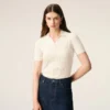 White Knit Short Sleeves Polo White Knit Short Sleeves Polo
